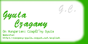 gyula czagany business card
